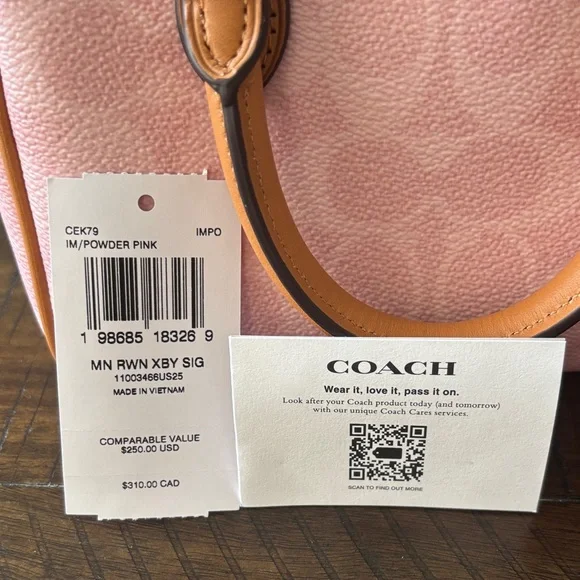 Coach Powder Pink Leather Mini Rowan Crossbody Bag - Picture 2 of 8